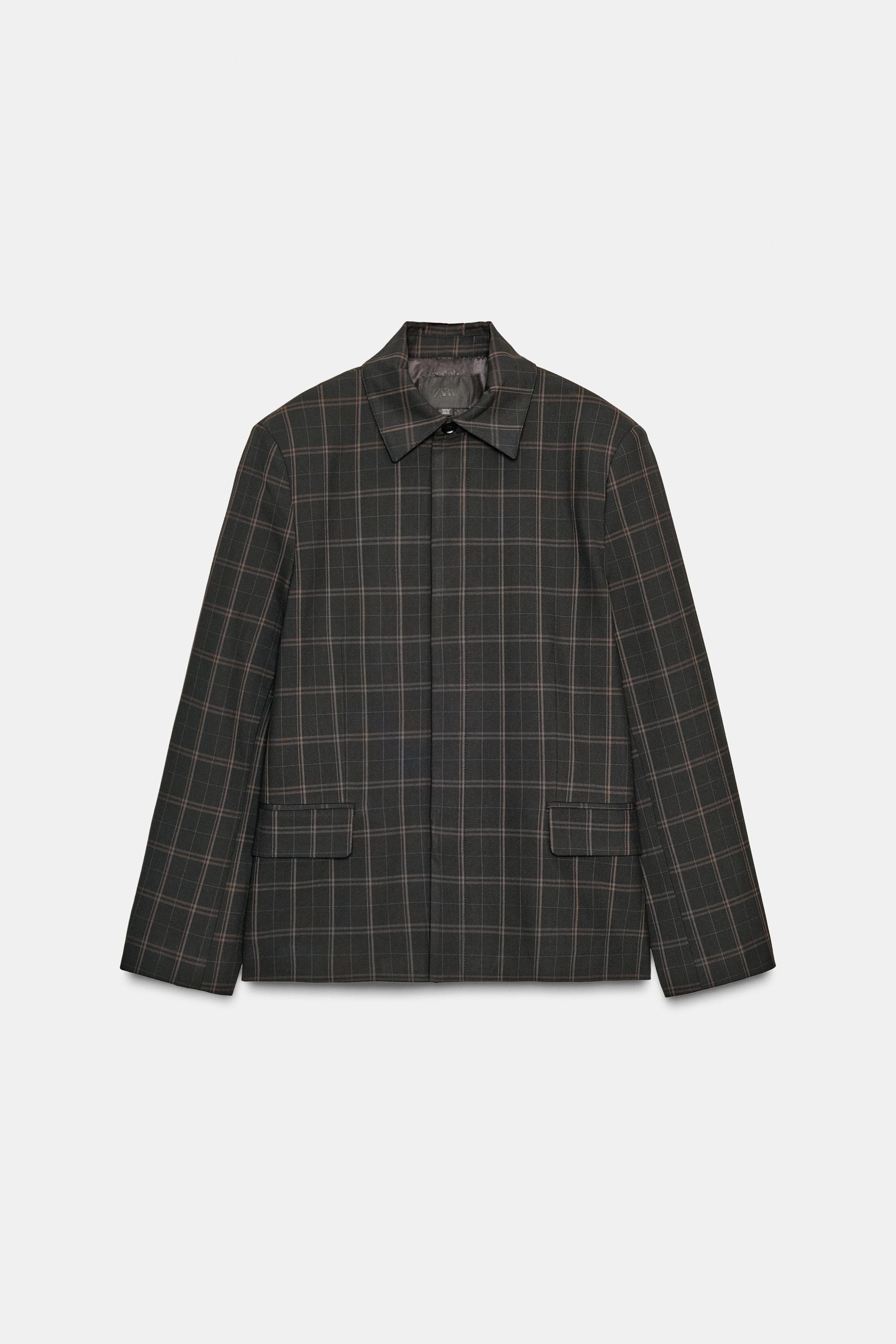 PLAID BLAZER WITH SHOULDER PADS